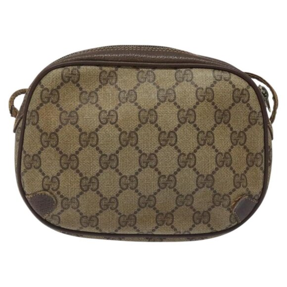GUCCI GG Supreme Web Sherry Line Shoulder Bag PVC Beige 156 02 066 Auth BD867 - Picture 3 of 16